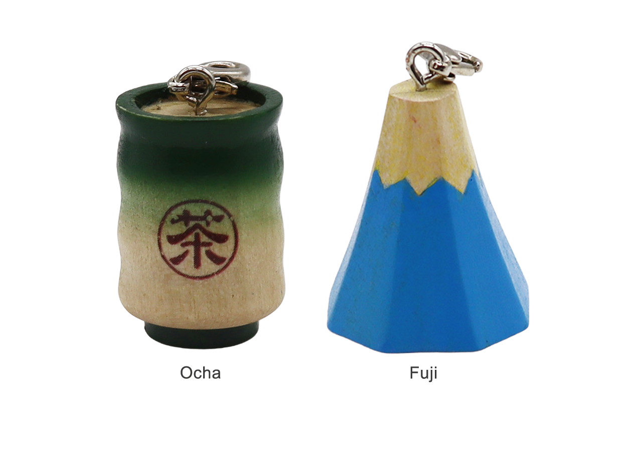 Handmade Wood Charm Shizuoka(Ocha, Fuji)-01