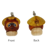 Handmade Wood Charm Kagawa (Houkousan, Udon, Tanuki)-04