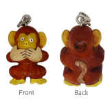 Handmade Wood Charm Tochigi(Ichigo, mizaru, kikazaru, Iwazaru)-04