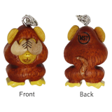 Handmade Wood Charm Tochigi(Ichigo, mizaru, kikazaru, Iwazaru)-03