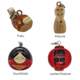 Handmade Wood Charm Yamaguchi(Fuku, Kitsune, OuchiDolls, LanternFestival)-01